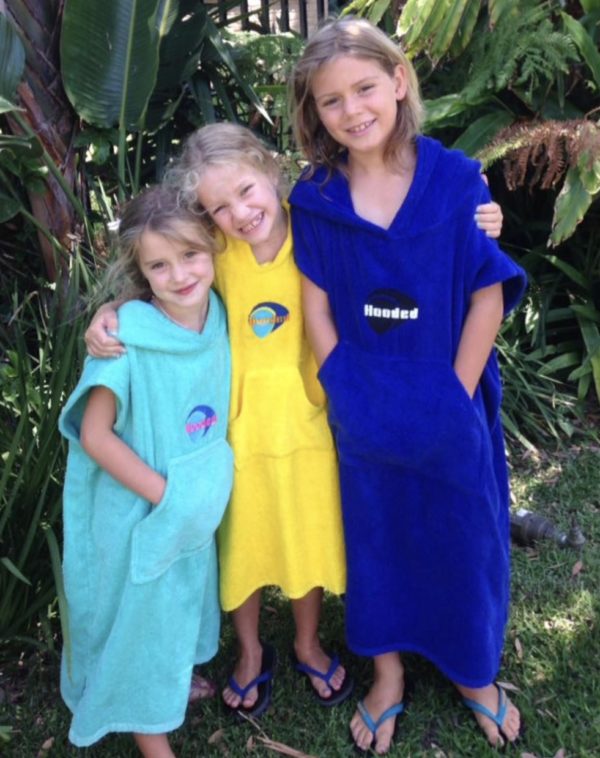 Cockatoo Green, Yellow and Royal Blue Hooded towels